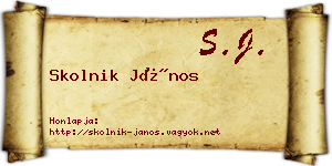 Skolnik János névjegykártya